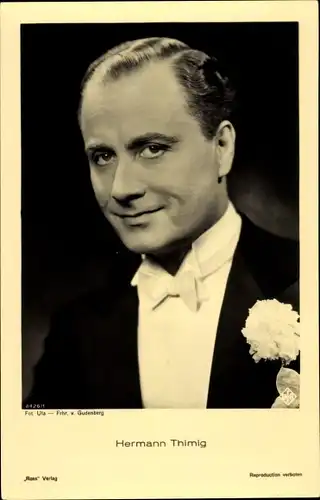 Ak Schauspieler Hermann Thimig, Portrait mit Fliege, Ross Verlag 8426 1