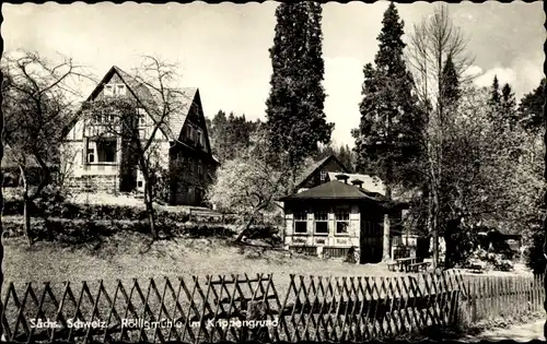 Ak Krippen Bad Schandau in Sachsen, Rölligmühle im Krippengrund