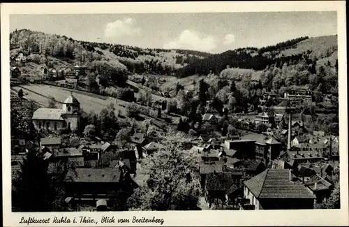 Ak Ruhla in Thüringen, Blick vom Breitenberg, Kirche