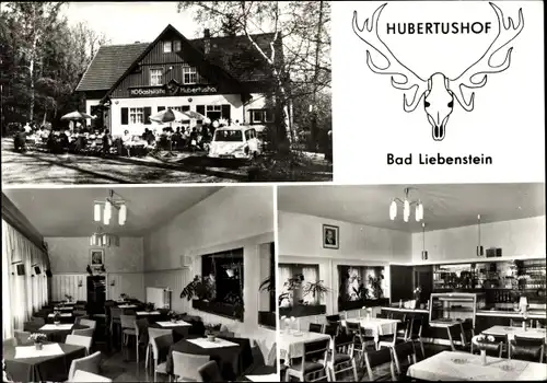 Ak Bad Liebenstein im Wartburgkreis, HO Gaststätte Hubertushof, Inneres