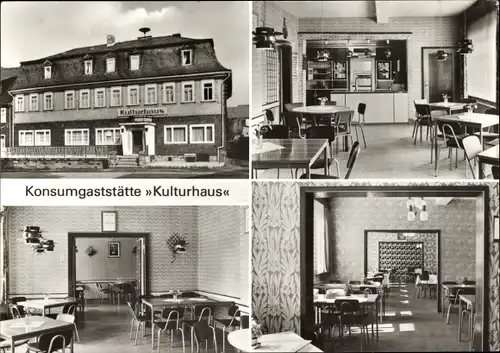 Ak Herschdorf Großbreitenbach in Thüringen, Kosumgaststätte Kulturhaus, Speisesaal, Außenansicht