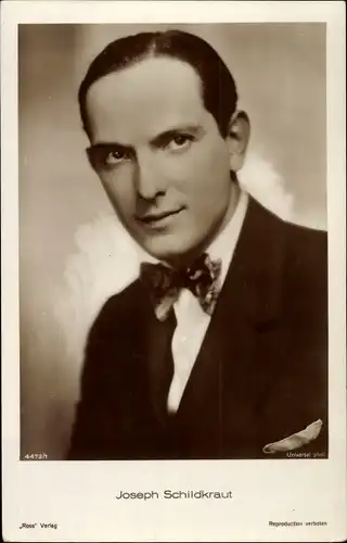 Ak Schauspieler Joseph Schildkraut, Portrait mit Fliege, Ross Verlag 4473/1