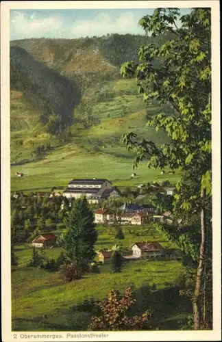 Ak Oberammergau in Oberbayern, Blick zum Passionstheater