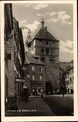 Ak Rottweil am Neckar, Hauptstraße, Schwarzes Tor, Geschäft J. Wernz