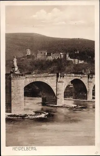 Ak Heidelberg am Neckar, Brücke, Schloss