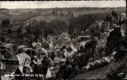 Ak Monschau Montjoie in der Eifel, Teilansicht mit Burg