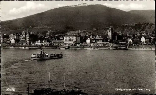 Ak Königswinter am Rhein, Petersberg, Rhein, Fähre