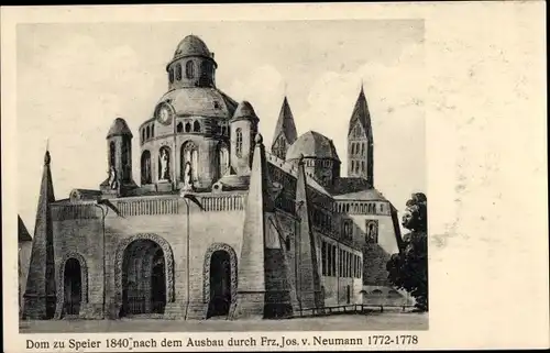 Ak Speyer am Rhein, Dom um 1840