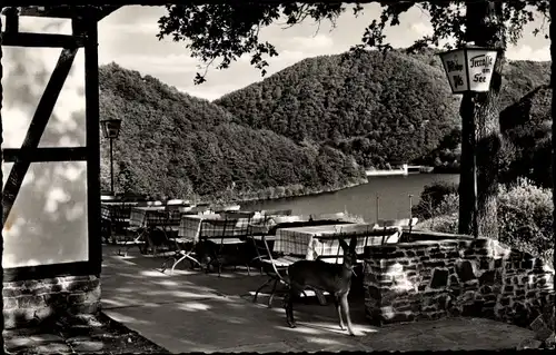 Ak Heimbach in der Eifel, Terrasse am See