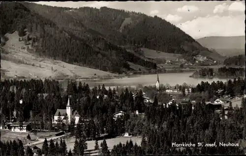 Ak Neuhaus Schliersee in Oberbayern, Pfarrkirche St. Josef, Leonhardi Kapelle Fischhausen