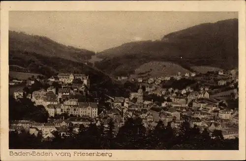 Ak Baden Baden am Schwarzwald, Blick vom Friesenberg