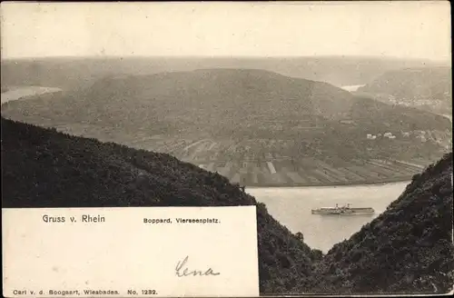 Ak Boppard am Rhein, Panorama, Vierseenplatz