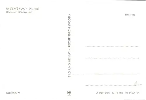 Ak Eibenstock im Erzgebirge Sachsen, Blick zum Dönitzgrund