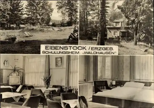 Ak Eibenstock im Erzgebirge Sachsen, Schulungsheim Waldhausen, Schlafraum, Speisezimmer