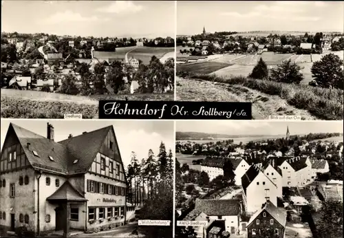 Ak Hohndorf im Erzgebirge, Ortsblick, AWG Siedlung, Gaststätte Walderholung