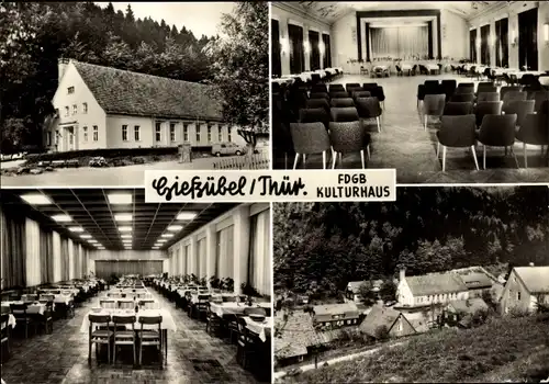 Ak Gießübel in Thüringen, FDGB-Kulturhaus, Speiseraum, Panorama