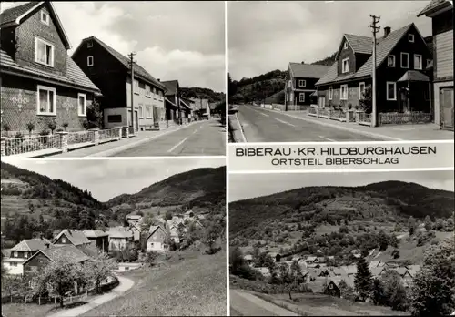 Ak Biberschlag Biberau Schleusegrund in Thüringen, Straßenansichten, Panorama
