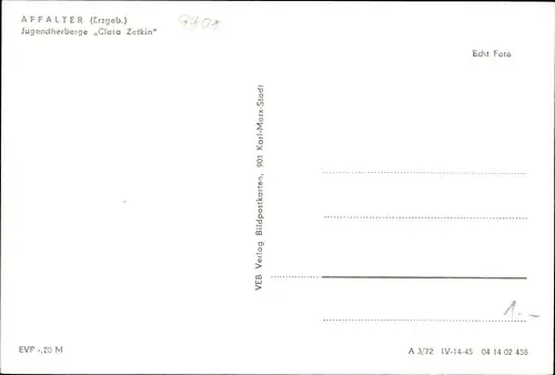 Ak Affalter Lößnitz im Erzgebirge Sachsen, Jugendherberge Clara Zetkin