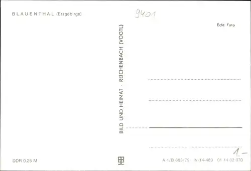 Ak Blauenthal Eibenstock im Erzgebirge, Talblick