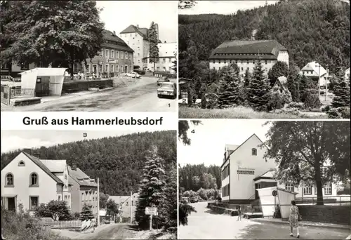 Ak Hammerleubsdorf Leubsdorf in Sachsen, Gaststätte Waldesruh, Ferienheim Waldfrieden, Dorfstraße