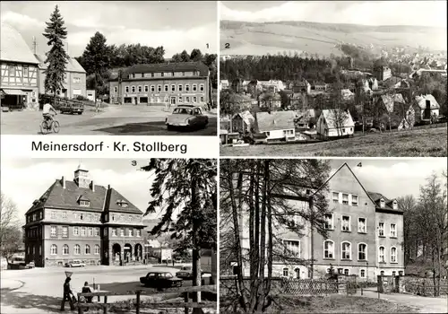 Ak Meinersdorf Burkhardtsdorf in Sachsen, Karl Marx Platz, Rathaus, Pflegeheim