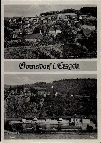 Ak Gornsdorf im Erzgebirge, Volkshaus, Bad