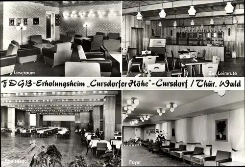 Ak Cursdorf in Thüringen, FDGB Erholungsheim Cursdorfer Höhe, Innenansichten