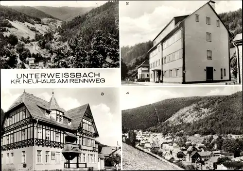 Ak Unterweißbach Thüringen, Blick vom Quelitzfelsen, FDGB-Erholungsheim Goldene Lichte