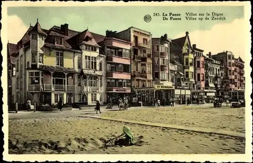 Ak La Panne De Panne Westflandern, Villas sur la Digue