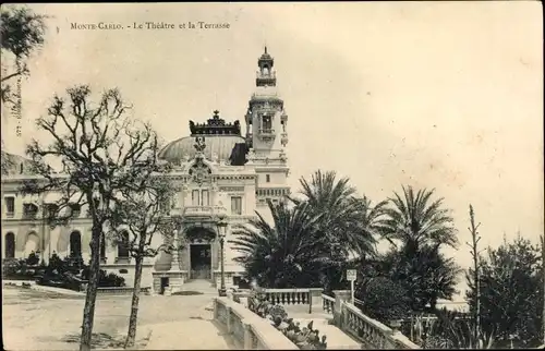 Ak Monte Carlo Monaco, Le Theatre et la Terrasse