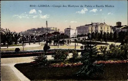 Ak Lisboa Lissabon Portugal, Campo dos Martyres da Patria e Escola Medica