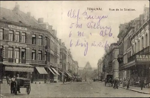 Ak Tournai Wallonien Hennegau, Rue de la Station
