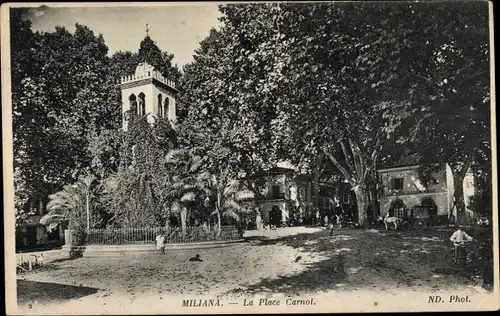 Ak Miliana Algerien, La Place Carnot