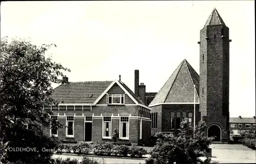 Ak Oldehove Groningen, Geref. Kerk a. d. Wilhelminastraat
