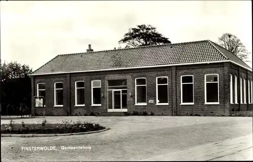 Ak Finsterwolde Groningen, Gemeentehuis