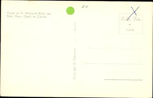 Ak Zwolle Overijssel Niederlande, St. Michaels Kerk der Ned. Herv. Gem.