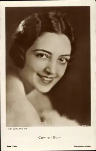 Ak Schauspielerin Carmen Boni, Portrait