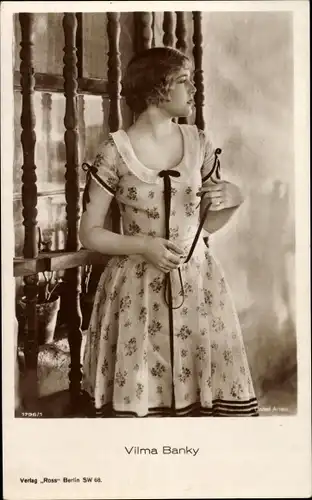 Ak Schauspielerin Vilma Banky, Profilansicht