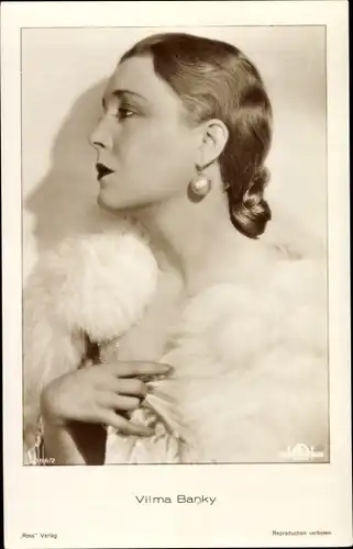Ak Schauspielerin Vilma Banky, Profilansicht