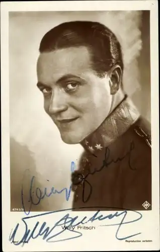 Ak Schauspieler Willy Fritsch, Portrait, Autogramm