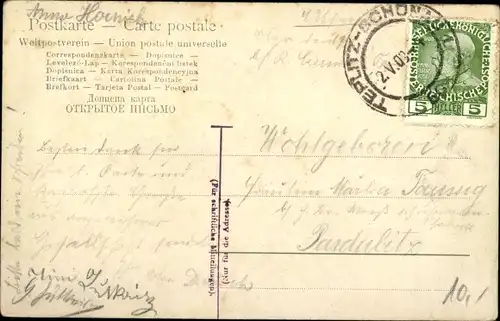 Ak Teplice Teplitz Region Aussig, Schlossteich