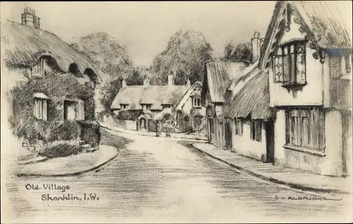 Künstler Ak Shanklin Isle of Wight England, Old Village