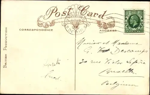 Ak Ilfracombe Devon England, The Harbour, Lantern Hill and Hillsborough