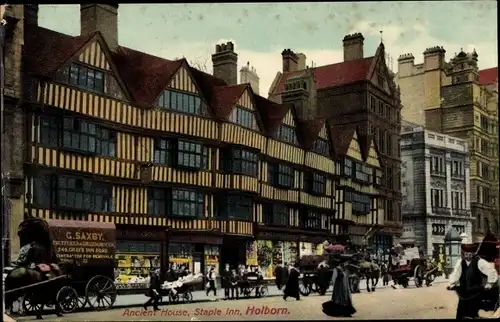 Ak Holborn Camden London England, Ancient House, Staple Inn