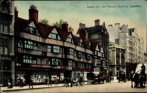 Ak Holborn Camden London England, Old Houses, Staple Inn