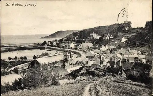 Ak Saint Aubin Kanalinsel Jersey, General View