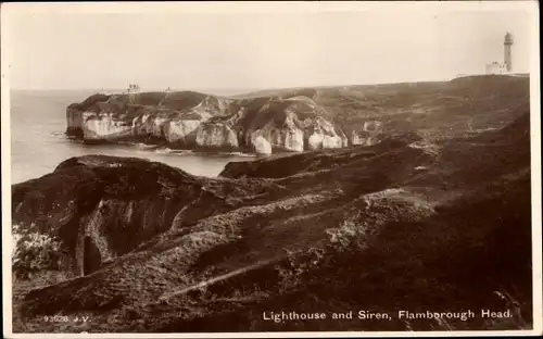 Ak Flambro Flamborough Yorkshire, Lighthouse and Siren