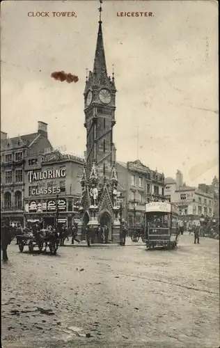 Ak Leicester East Midlands England, Clock Tower