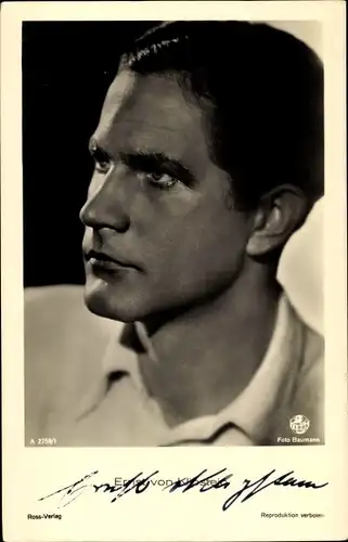 Ak Schauspieler Ernst von Klipstein, Ross Verlag A 2759 1, Terra Film, Autogramm