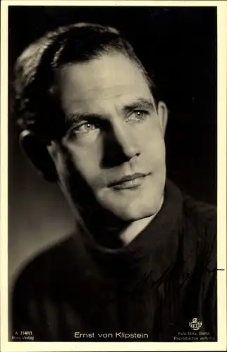 Ak Schauspieler Ernst von Klipstein, Portrait, Terra Film A 3141/1, Autogramm